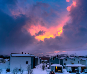 Fototapeta premium sunset over Tromso