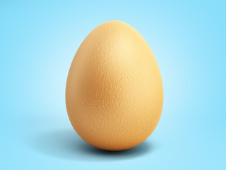 single golden egg 3d render on white background no shadow