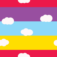 Clouds bright colors seamless pattern vector