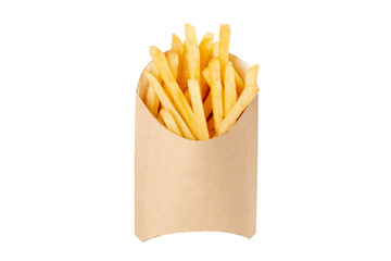 French fries on white isolated background