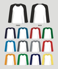 design vector t shirt template raglan long sleeve