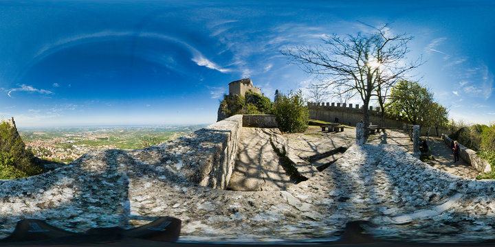 Overview of  ancient Towers in San Marino, Italy