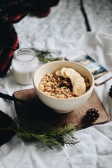 bowl of cereal with milk