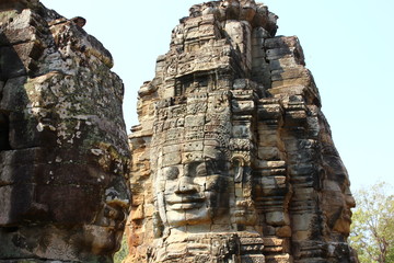 smile of BAYON.BAYON castle is one of the greates religious sites in the world ,built according to HINDU and BUDDHIST beliefs. the high tower is carved into the face of the traces of the four faces