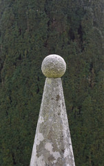 Weathered granite pillar at Lanhydrock Cornwall