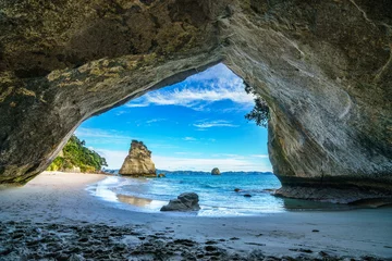 Foto op Plexiglas uitzicht vanuit de grot bij Cathedral Cove, Coromandel, Nieuw-Zeeland 49 © Christian B.