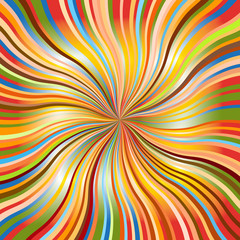 Rainbow abstract background with wavy sunbeams.