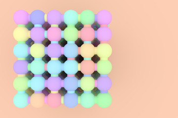 Background abstract virtual geometric, molecule style concepture inter-locked sphere for design, graphic resource. 3D render.