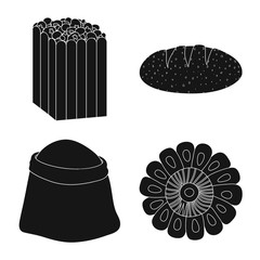 Isolated object of organic and vegetarian logo. Set of organic and food stock symbol for web.