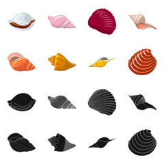 Isolated object of animal and decoration icon. Collection of animal and ocean vector icon for stock.