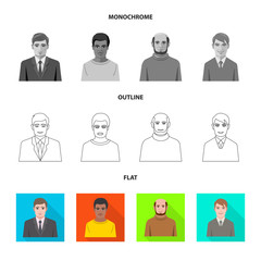 Vector illustration of hairstyle and profession  icon. Collection of hairstyle and character  stock vector illustration.