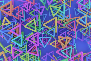 Background abstract CGI geometric, bunch of triangle & star view from top for design, graphic resource. 3D render.