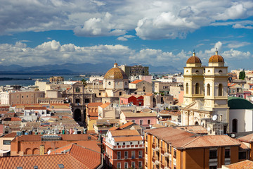 Cagliari, Sardinia, Italy cityscape from the top