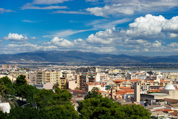 Naklejka premium Cagliari, Sardinia, Italy cityscape from the top