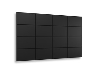 Screen Video Wall Mockup, Tv Panels on white background