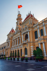 Fototapeta na wymiar Facade of the city hall in Saigon