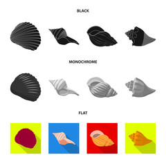 Vector illustration of animal and decoration logo. Collection of animal and ocean stock symbol for web.