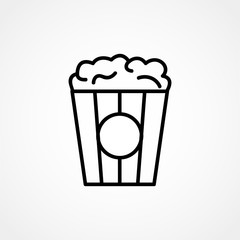 Popcorn icon outline food. Vector illustration, EPS10.