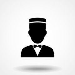 Bellman icon. Concierge symbol Simple flat symbol. Perfect Black pictogram illustration on white background.