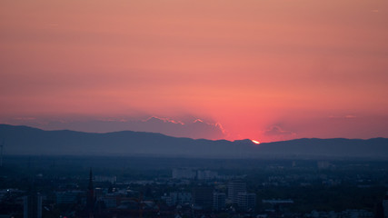 sunset in karlsruhe