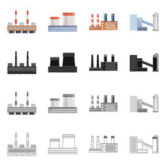 Vector design of production and structure symbol. Collection of production and technology stock symbol for web.