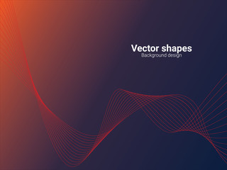 Vector line abstract colored Background with Waves