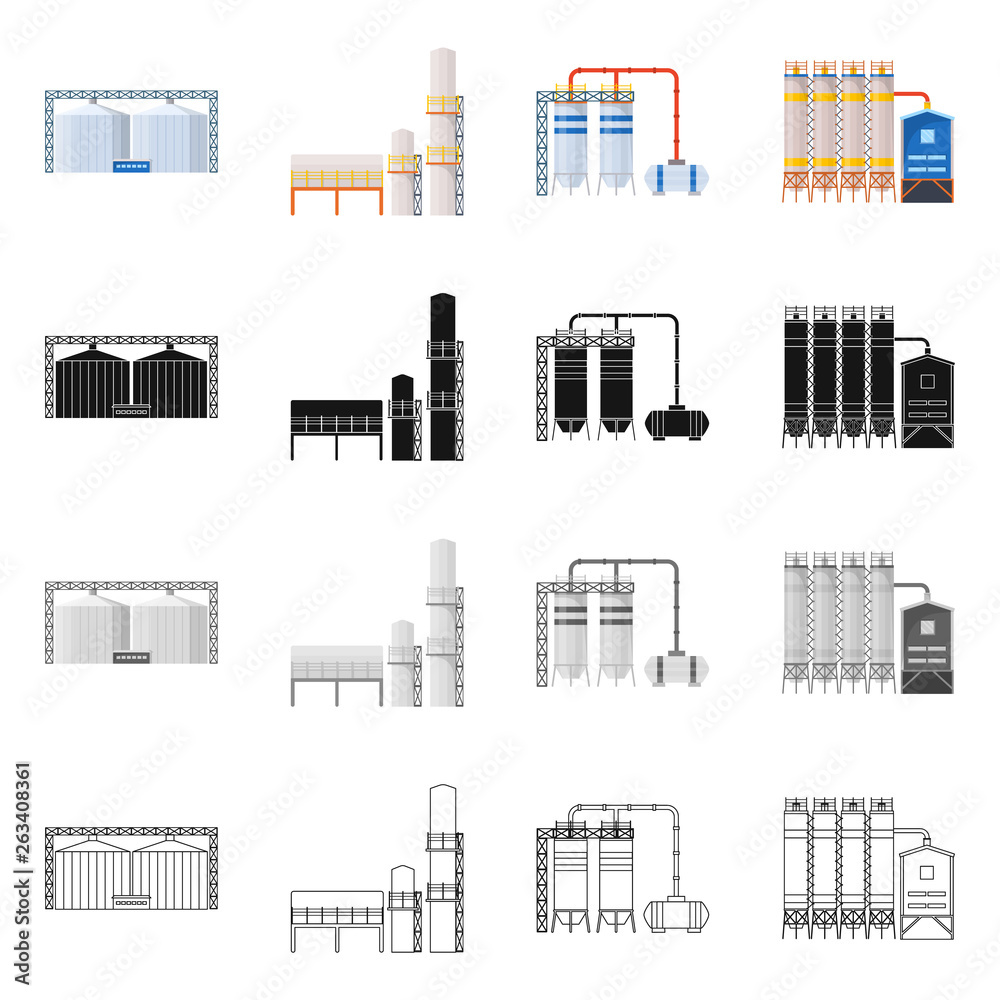 Wall mural vector illustration of production and structure symbol. collection of production and technology vect