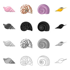 Vector design of animal and decoration sign. Set of animal and ocean stock vector illustration.