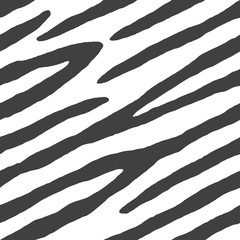 Illustration of seamless animal print pattern texture background. Realistic stripe of zebra skin color. Vector