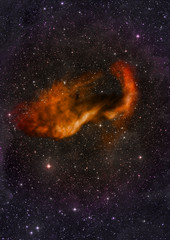 Star field in space and a nebulae. 3D rendering