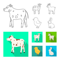 Vector illustration of breeding and kitchen  symbol. Collection of breeding and organic  stock symbol for web.