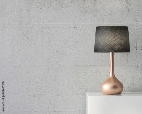 Download "Stylish table lamp mockup with black shade and gold stand ...