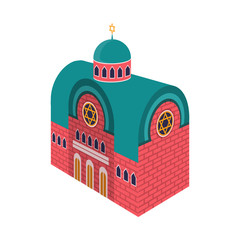 Isolated object of synagogue and church icon. Set of synagogue and judaism vector icon for stock.