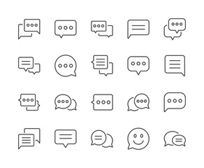 Simple Set of Chat Bubble Line Icon. Editable Stroke
