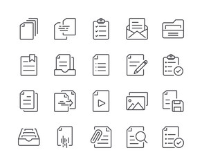 Simple Set of Document Line Icon. Editable Stroke