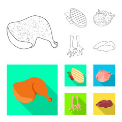 Vector design of product and poultry symbol. Collection of product and agriculture    stock symbol for web.