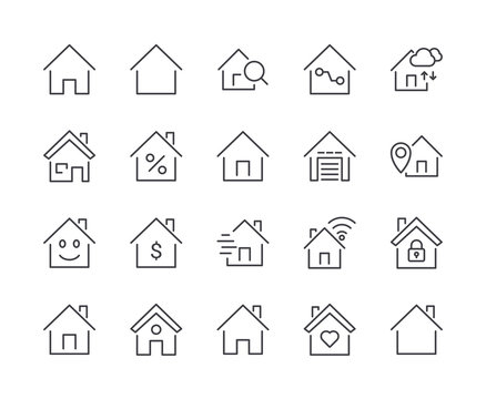 Simple Set of House Line Icon. Editable Stroke