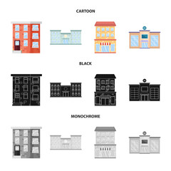 Vector illustration of municipal and center sign. Collection of municipal and estate   stock symbol for web.