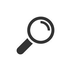 Loupe sign icon in flat style. Magnifier vector illustration on white isolated background. Search business concept.