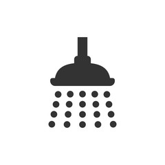 Shower sign icon in flat style. Bathroom water device vector illustration on white isolated background. Wash business concept.