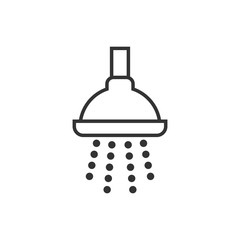 Shower sign icon in flat style. Bathroom water device vector illustration on white isolated background. Wash business concept.