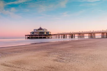 Fototapeten Beligum pier located in the city of Blankenberge during the morning  © ikuday