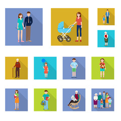 Isolated object of generation  and happy  sign. Set of generation  and avatar  vector icon for stock.