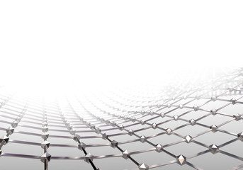 Modern abstract surface wave. Metal grid with waves. Futuristic technology concept. Stylized Hi-Tech backdrop. 3d render