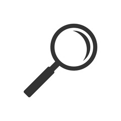 Loupe sign icon in flat style. Magnifier vector illustration on white isolated background. Search business concept.