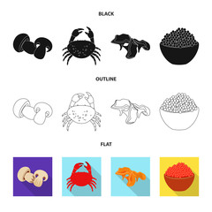 Vector design of taste and product icon. Collection of taste and cooking stock vector illustration.