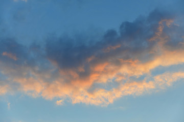 orange clouds on a blue sky