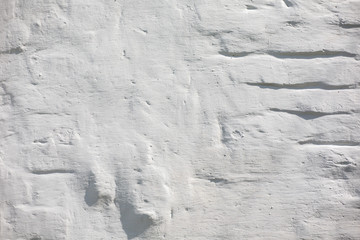 Obraz premium Vintage Old Brick Wall Texture. Grunge Red White Stonewall Horizontal Background. Shabby Building Facade With Damaged Plaster.