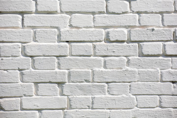 Vintage Old Brick Wall Texture. Grunge Red White Stonewall Horizontal Background. Shabby Building Facade With Damaged Plaster.