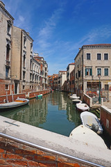 Beatiful venetian canal street - Venice, Italy